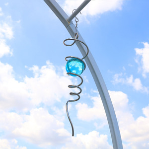 Customization <b>Solar</b> Powered Handmade Waterproof Metal Wind Spinner Spiral Twister Gazing <b>Ball</b> Garden Yard Decoration - Product Image 1