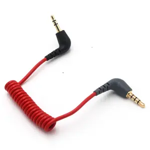 3.5mm Stereo With 90 Degree L Shape Connector On Each End Spring Cable//