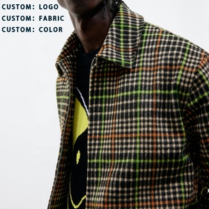 Veste en flanelle à <span class=keywords><strong>carreaux</strong></span> sur mesure pour hommes, veste épaisse à <span class=keywords><strong>carreaux</strong></span>, manteaux d'hiver - Product Image 4