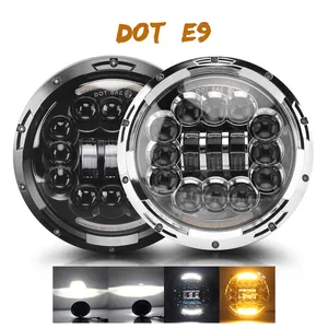 DOT E9 Daymaker Dual Color Bianco Ambra DRL di Alto Basso Fascio 7 ''Cromato Nero Rotondo Offroad Motore 7 pollici HA CONDOTTO il Faro per Jeep