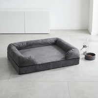 Lit orthopédique moderne pour chat avec accessoires amovibles en mousse à mémoire de forme à motif animal pour un sommeil confortable