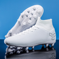 Chaussures de football montantes pour hommes, grandes tailles, crampons pour terrains durs et chaussures TF pour entraînements et matchs sur gazon artificiel