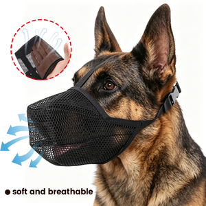 Bozal de malla de nailon suave para perros, reflectante, ajustable, antiladridos y antipinzamientos, para paseos al aire libre - Product Image 1