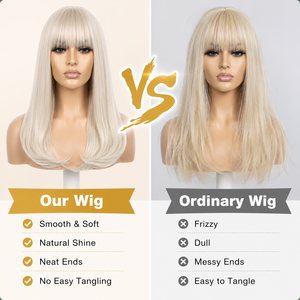 Perruque synthétique <span class=keywords><strong>courte</strong></span> ondulée bob, noire et blonde, soyeuse et lisse, avec frange, résistante à la chaleur, sans colle, naturelle et ajustable, vente en gros - Product Image 4
