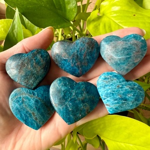 Cristales al por Mayor, Cristales a Granel Pulidos, Piedra Preciosa Curativa, Apatita Azul en Forma de Corazón para Sanación con Cristales - Product Image 2
