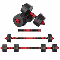 Ensemble de musculation à domicile 4 en 1, haltères et barre réglables de 15 kg, 20 kg, 30 kg, 40 kg, 50 kg en ciment pour l'exercice et la musculation