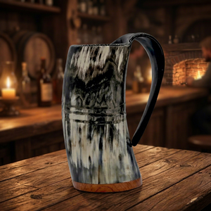 Lot de mugs en corne de buffle véritable pour boissons, fabricant exportateur, chopes à bière, vaisselle de fête, ensemble de tasses - Product Image 1
