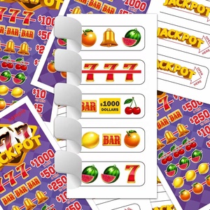 <span class=keywords><strong>Jackpot</strong></span> Pull Tabs Billets de jeu Match 3 Même pour gagner Pull Tab Usine d'impression numérique Conceptions personnalisées Données de prix - Product Image 1