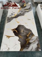 Panel de pared de decoración Interior Wayon, tablero brillante impermeable con revestimiento UV de PVC para armarios de cocina, baño de pared comercial