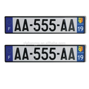 Plaques d'<span class=keywords><strong>immatriculation</strong></span> vierges en gros en relief réfléchissantes en aluminium européennes adaptées aux besoins du client - Product Image 1