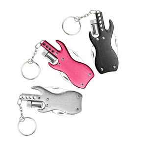 Gk01r Mini Pocket Survival Đa Chức Năng Công Cụ Gấp Guitar Hình Dao Tự Vệ Dao Với Mở Chai LED Ánh Sáng - Product Image 1