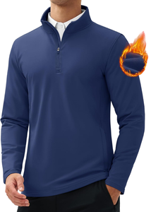 Pull à col zippé pour homme en gros - T-shirt actif à manches longues avec protection UPF 50+ pour la pêche, le golf et la course à pied - Product Image 1