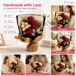 Bouquet di Fiori Artificiali Fatti a Mano con Rose e Tulipani, Regalo di Compleanno, Decorazione per la Festa dell'Insegnante e <span class=keywords><strong>della</strong></span> <span class=keywords><strong>Donna</strong></span> - Product Image 6