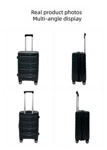 Ensemble <span class=keywords><strong>de</strong></span> bagages à roulettes en PP vendu directement en usine, quatre pièces, résistant aux chocs, avec poignée épaisse, fermeture éclair, roues silencieuses, guidon - Product Image 4