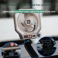 Ventilateur de camping multifonctionnel d'extérieur avec lumière LED, étanche IP67, lampe de bureau pliable portable, rechargeable pour tente