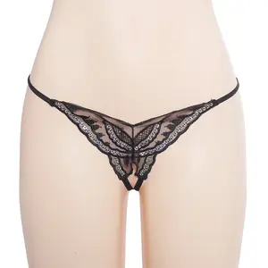 Hot sale women's transparent erotic hollow women's lady lace panties underwear