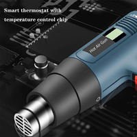 Pistola de Aire Caliente Eléctrica Industrial para Bricolaje, 2000W, Pantalla LCD, Enchufe Europeo, Temperatura Ajustable 300-600°C, Multifuncional, para Termoencogimiento
