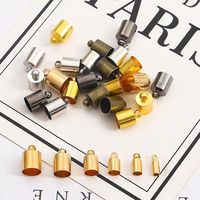 Fermoirs de cordon en cuivre plaqué argent, boucles de connexion de corde, composants de bijoux en tube de cuivre plaqué argent