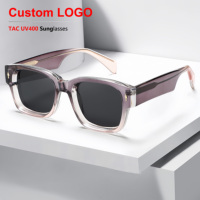 Lunettes de soleil rétro Sunray avec protection UV400, anti-radiation, confortables, monture intégrale en propionate PC à charnière à broche, verres TAC gris, unisexe, tendance