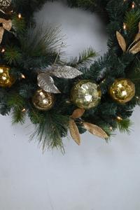 Factory Customized Round Artificial Green <b>Pvc</b> Xmas Wreath Decoration Artificia Christmas Wreath with Ball - Product Image 5