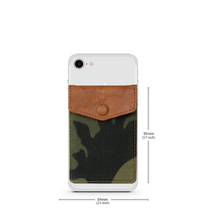 Creative PU leather phone back cover <b>card</b> <b>holder</b>, camouflage patchwork credit <b>card</b> <b>holder</b>, anti-demagnetization <b>card</b> <b>holder</b>, - Product Image 3