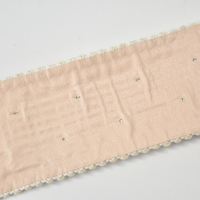 Commande en gros de garniture en sangle tressée en polyester pour empeigne de chaussures, largeur 6,5 cm, ornée de strass et de cristaux, pour pantoufles et sandales