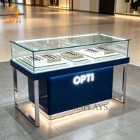 Exhibidor de Gafas de Sol Naranja, Vitrina para Gafas, Estante con Iluminación LED para Óptica, Mostrador para Tienda