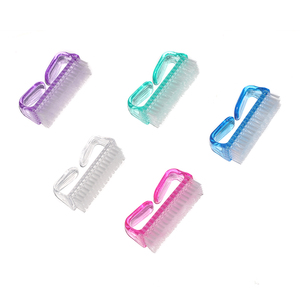 Tırnak resim fırçası kolay temiz tırnaklar kolu kavrama tırnak fırçası pembe kristal plastik çivi toz fırçası - Product Image 2