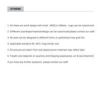 A5/A6 PP Diviseur mensuel avec onglet imprimé 6 anneaux Pages d'index cahier pour planificateur noir/blanc/givré cadeau en plastique