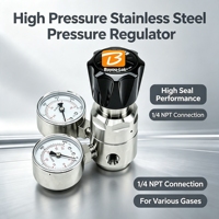 Manomètre régulateur de pression haute pression en acier inoxydable de haute pureté pour GPL, Hélium, Propane, Argon, Acétylène, Gaz naturel - Bayou-Lok