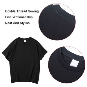 Design Own Brand Men's T-Shirts 240 Grams Heavy Cotton Black Dtg Print <b>Dropped</b> Shoulder Plain Design High Quality Wholesale - Product Image 4