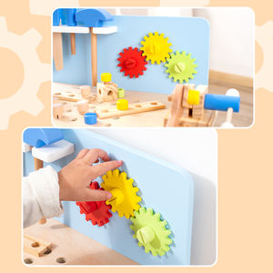 Banc à outils en <span class=keywords><strong>bois</strong></span> établi d'atelier avec ensemble d'outils jouet de banc de Construction en <span class=keywords><strong>bois</strong></span> pour garçons filles de 3 4 5 ans - Product Image 4