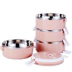 Set Regalo per Bambini e Studenti, Contenitore per Alimenti in Acciaio Inox a Tre Livelli, Isolato, Stile Nordico Ecologico, Logo Personalizzabile - Product Image 1