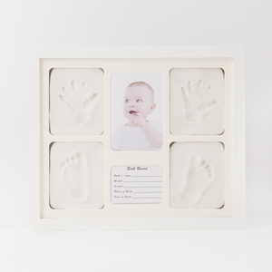 Cadre de miroir en bois massif à faire soi-même pour empreintes de mains et de pieds de bébé, souvenir de <span class=keywords><strong>naissance</strong></span>, <span class=keywords><strong>empreinte</strong></span> de paume, <span class=keywords><strong>empreinte</strong></span> de pied, design moderne imperméable - Product Image 2