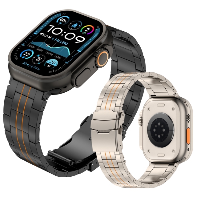 Ultra Pure Titanium Alloy Strap for Apple Watch Smart Watch Bands with Five Beads Five Beads Titanium Watch Strap
