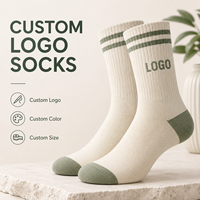 Chaussettes en coton à logo personnalisé, rayées, vente en gros, OEM, respirantes, chaussettes de sport personnalisées pour l'extérieur