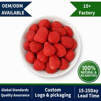 OEM Suiker-vrije Gefreeze-droogde Aardbeien Fruit Hele Blokjes Schijfjes Kubussen Gefreeze-droogde Aardbeien Gedroogd Fruit