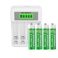 PUJIMAX 1.2V NiMH Batteries Ensemble de charge 4 pièces 2700mah Rechargeable Nimh batteries avec 4 fentes Type-C AA Triple A Entrée Chargeur