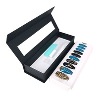 Vente en gros de boîtes-cadeaux d'emballage de faux ongles à presser de luxe avec logo personnalisé stratification mate de fermeture magnétique en carton ondulé durable
