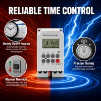 CNFLY KG316T-II Mini Timer Digital Terprogram untuk Rel Din 220VAC 30A Layar LCD Bersertifikasi CE untuk Otomatisasi Rumah