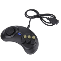 Manette filaire Sega pour Sega Genesis, contrôleur de jeu classique USB, 6 boutons, joystick pour jeux rétro MD2 PC MAC Mega Drive