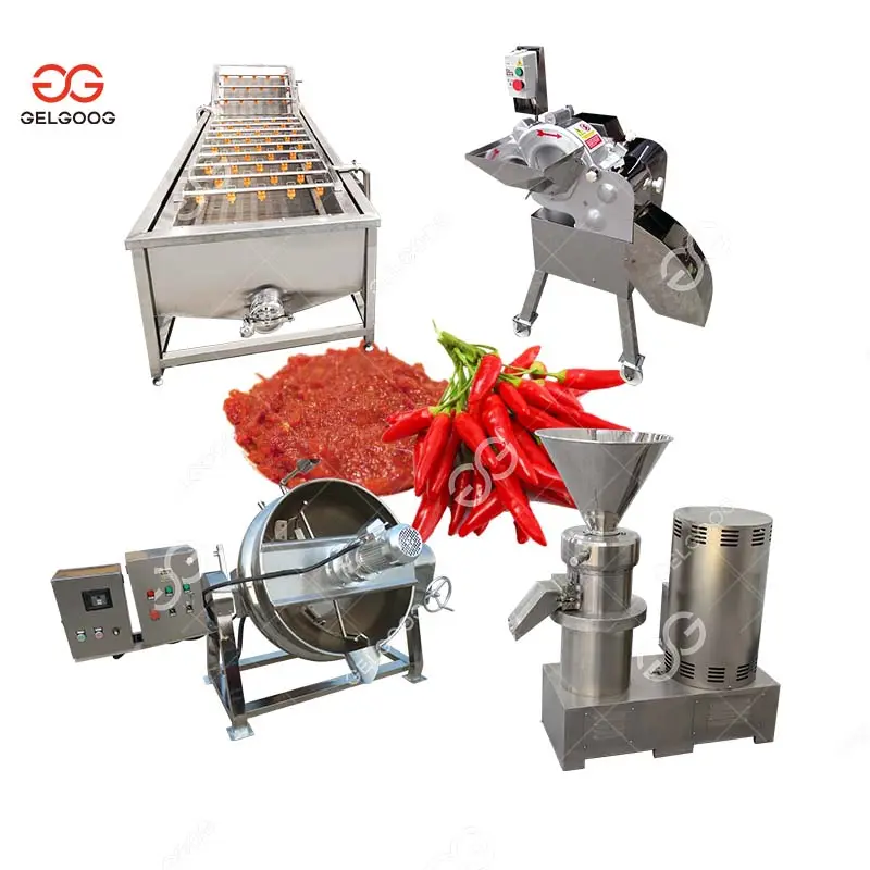 Commerciële Sambal Slijpen Productielijn Peper Saus Making Machine