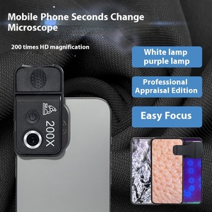 Lente de <span class=keywords><strong>microscopio</strong></span> profesional de alta definición 200X, luz LED para teléfonos móviles, imágenes de joyas antiguas con efecto de ojo de Paloma - Product Image 3