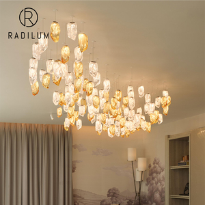 Lámpara de Araña Moderna de Lujo para Villa, Escalera, Vestíbulo de Hotel, Diseño Artístico en Metal con LED, Personalizada, No Estándar, Estilo Glaciar - Product Image 1