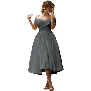 Nouvelle <span class=keywords><strong>robe</strong></span> <span class=keywords><strong>de</strong></span> mariée en satin, col dégagé, élégante, simple, épaules dénudées - Product Image 6
