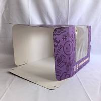 Boîte à gâteau en carton alimentaire haute densité avec fenêtre PET 10x10x8 pouces, personnalisable, recyclable, pour sushis, desserts, pâtisseries, OEM, vente en gros