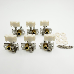 HIVE 6 pièces/ensemble Mécaniques d'accordage à double trou en acier à simple action pour <span class=keywords><strong>guitare</strong></span> classique, mécaniques d'accordage à engrenage ouvert pour <span class=keywords><strong>guitare</strong></span> <span class=keywords><strong>folk</strong></span> et <span class=keywords><strong>guitare</strong></span> électrique - Product Image 1