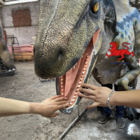 Costume de dinosaure animatronique réaliste en acier imprimé en 3D pour une utilisation en extérieur et en intérieur dans les centres commerciaux et les espaces publics