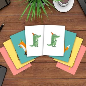 Cartes de vœux d'<span class=keywords><strong>anniversaire</strong></span> sur le thème des animaux mignons, cartes d'<span class=keywords><strong>anniversaire</strong></span> personnalisées pour femmes avec enveloppes, cartes de fête festives - Product Image 6