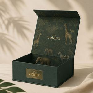 Caja de Regalo Plegable Magnética de Cartón Rígido con Logotipo Impreso DHP, Color Borgoña, Grande y de Lujo - Product Image 2